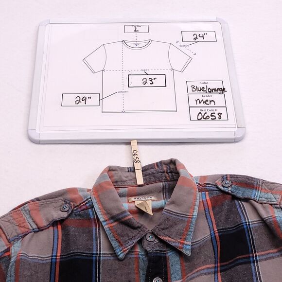 The Original Arizona Jean Company Button Up Casual Shirt Mens Size Large L Blue - Picture 9 of 9